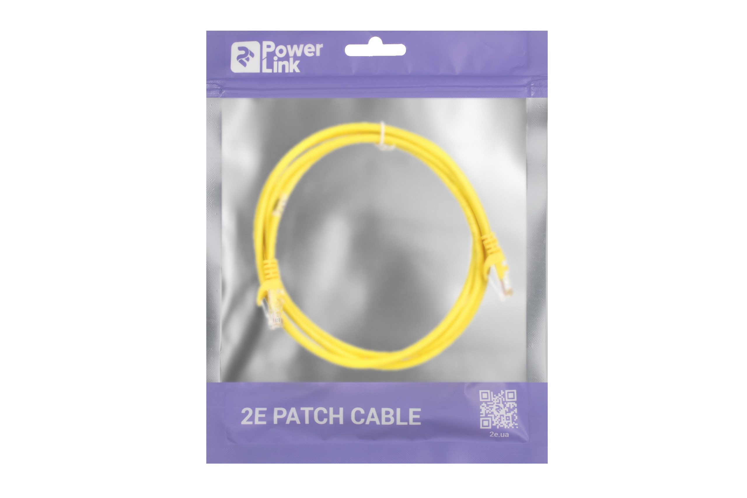 Патч-корд 2E Cat 5e, UTP, RJ45, 26AWG, 7/0.16 CCA, 1.50 м, ПВХ, Yellow (2E-PC5ECA-150YLW)