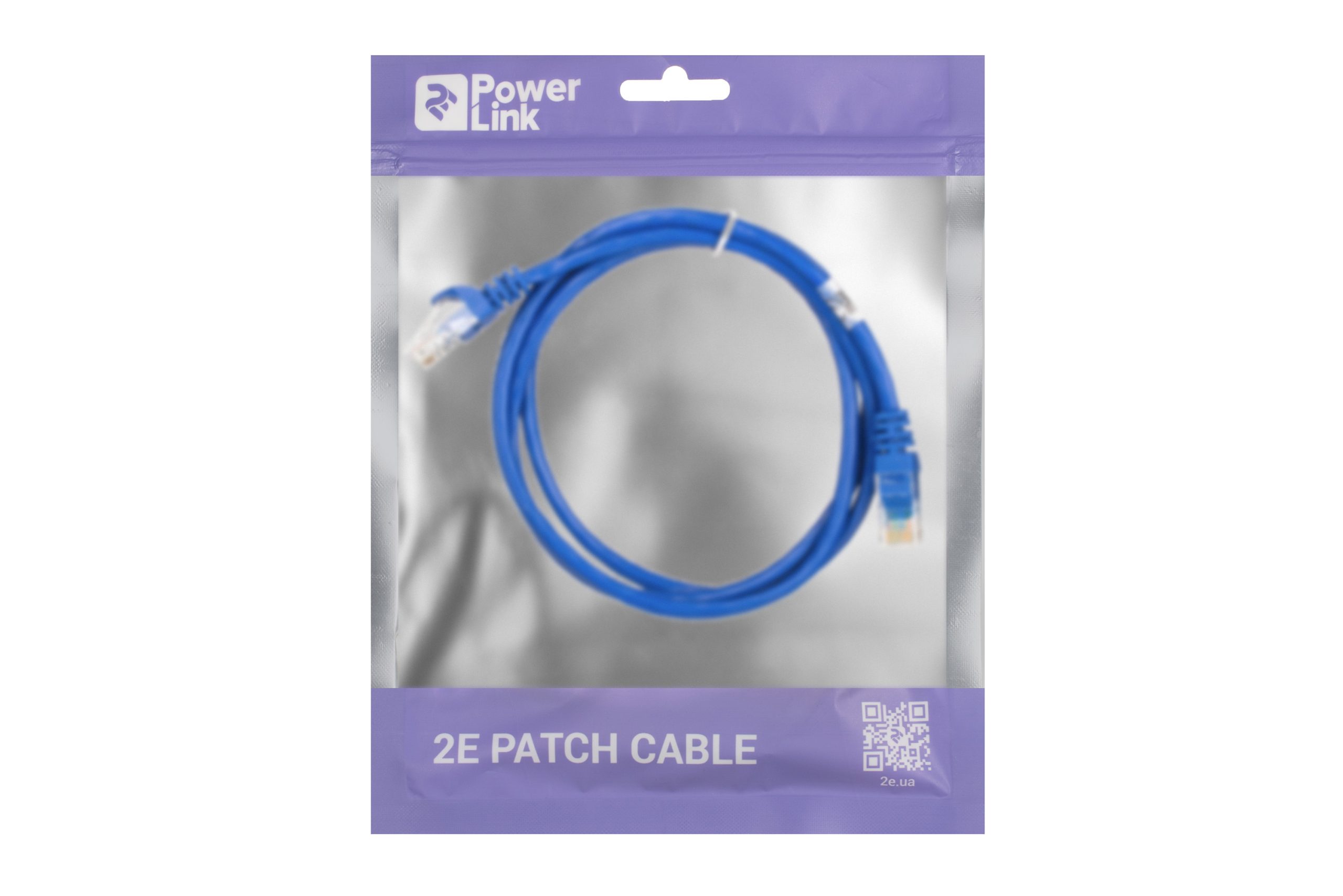 Патч-корд 2E Cat 5e, UTP, RJ45, 26AWG, 7/0.16 Cu, 1.20 m, PVC, Blue (2E-PC5ECOP-120BL)