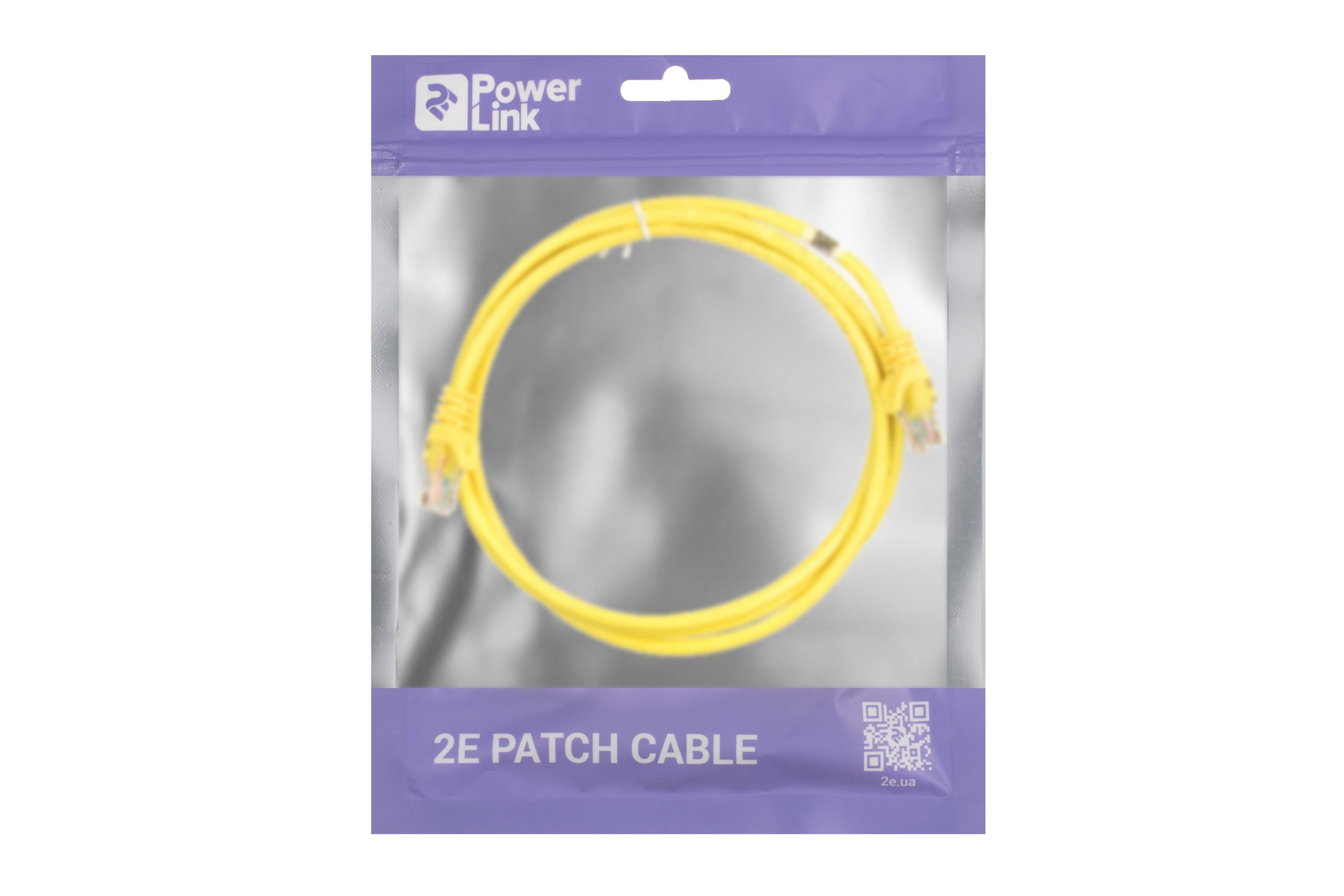 Патч-корд 2E Cat 5e, UTP, RJ45, 26AWG, 7/0.16 Cu, 1.50 m, PVC, Yellow (2E-PC5ECOP-150YLW)