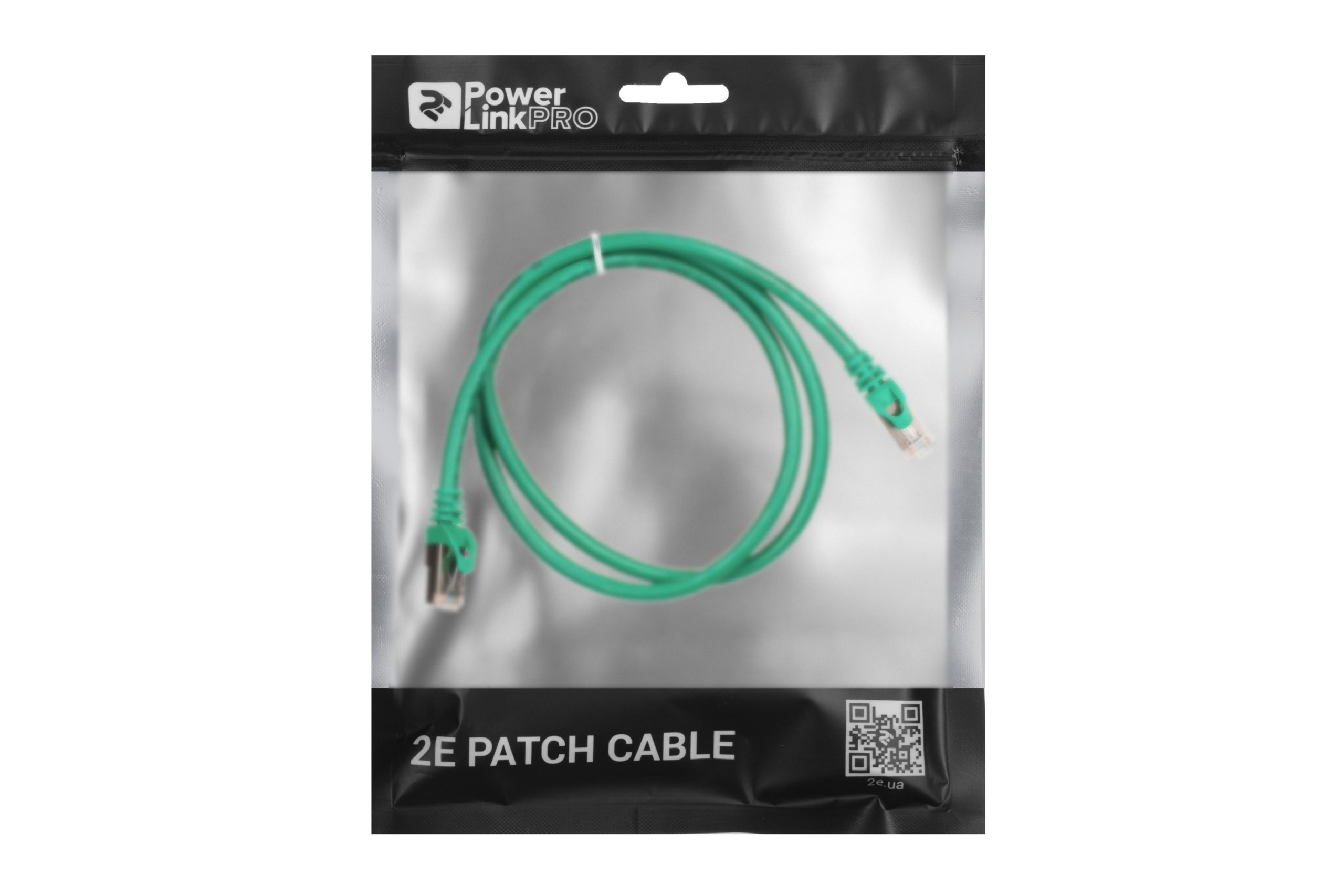 Патч-корд 2E Cat 6, S-FTP, RJ45, 4Х2 27AWG, 7/0.14 Cu, 1.00 m, PVC, Green (2E-PC6SFTPCOP-100GRN)