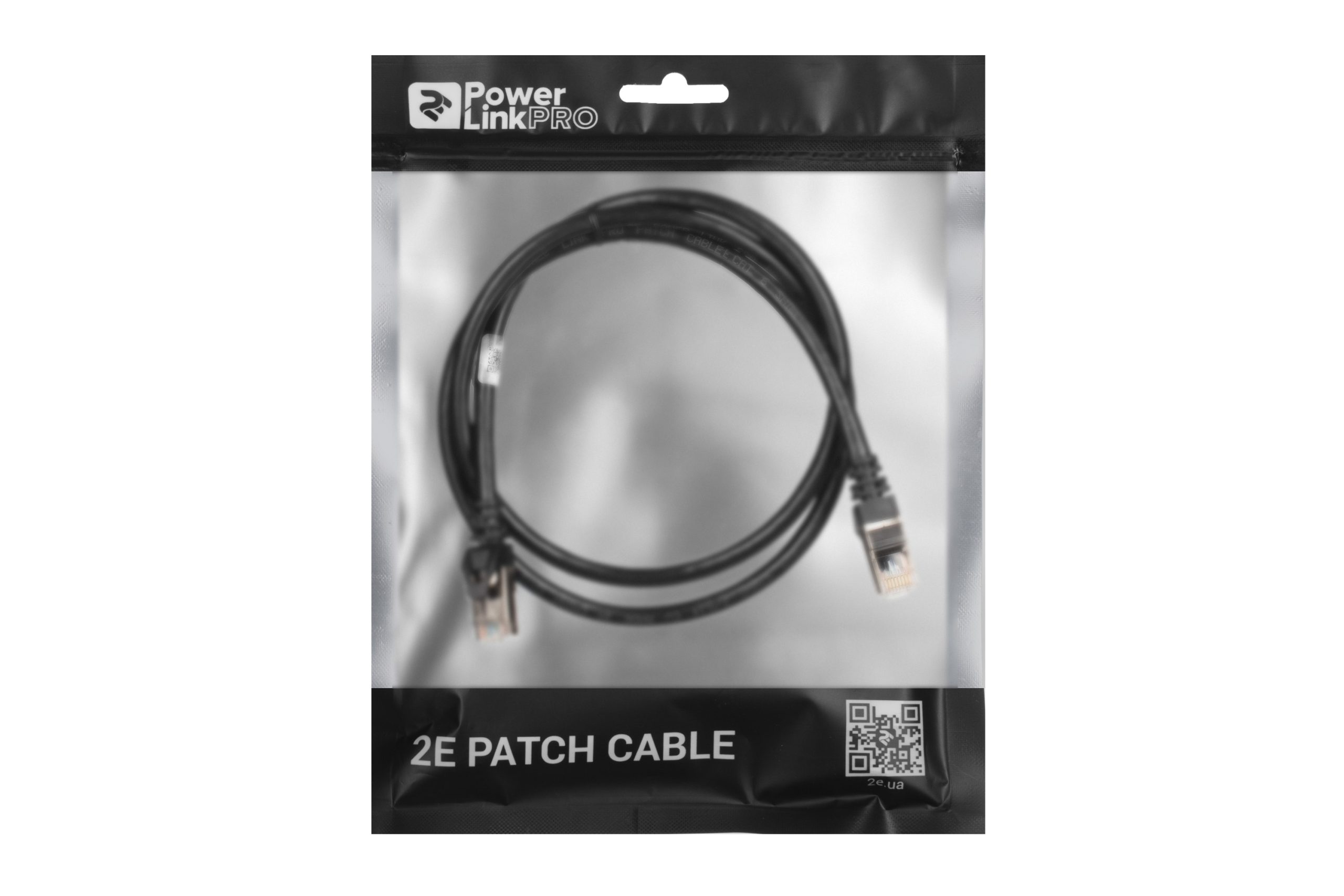 Патч-корд 2E Cat 6, S-FTP, RJ45, 4Х2 27AWG, 7/0.14 Cu, 1.00 m, PVC, Black (2E-PC6SFTPCOP-100BK)