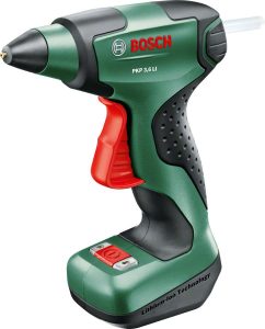 Пістолет клейовий акумуляторний Bosch Bosch PKP 3.6LI, 3.6В, 1.5А•год, стрижні 7х150мм, подача 20г•хв, 170° 0.3кг