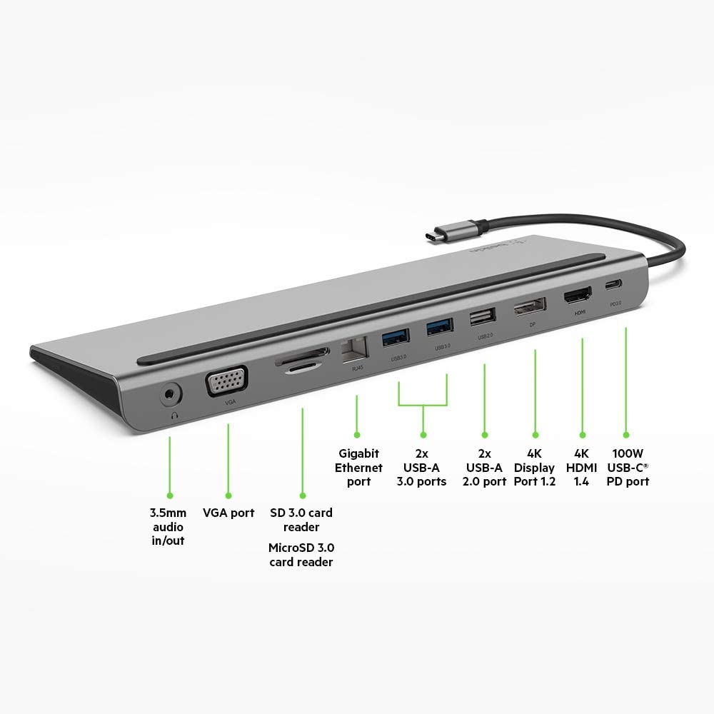 USB хаб Belkin USB-C 11in1 Multiport Dock (INC004BTSGY)