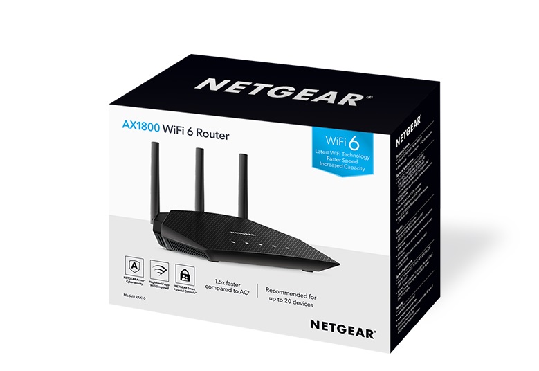 Маршрутизатор NETGEAR RAX10 AX1800, 4xGE LAN, 1xGE WAN