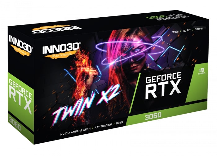 Видеокарта INNO3D GeForce RTX3060 12Gb GDDR6 Twin X2 LHR (N30602-12D6-119032AH)