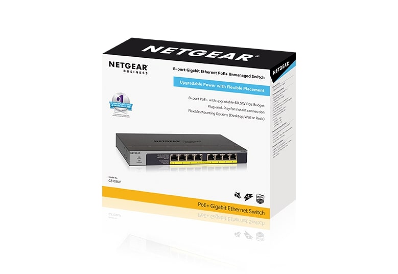 Коммутатор NETGEAR GS108LP 8xGE PoE+, неуправляемый