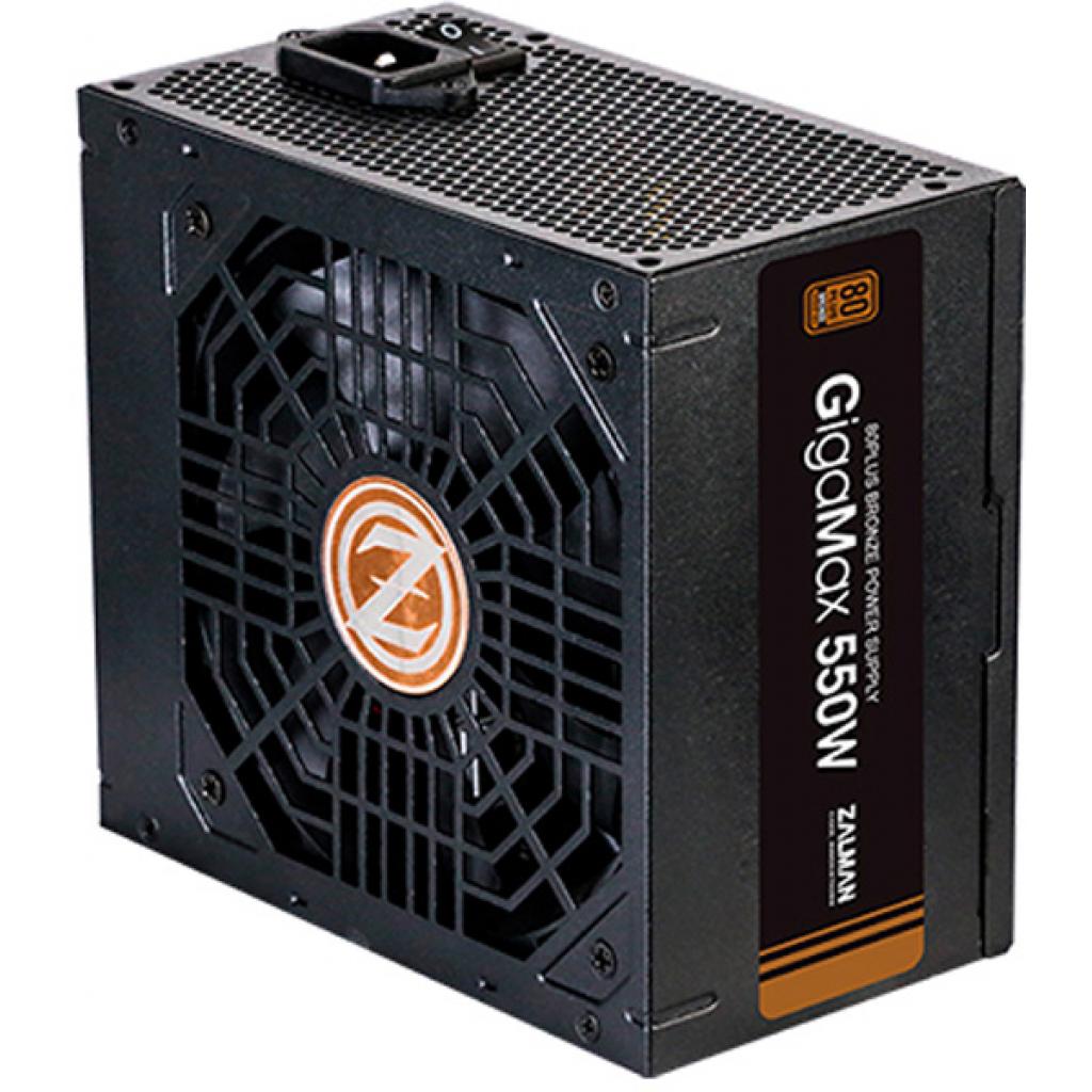 Zalman Блок живлення Gigamax (550W), 88%, 80+ Bronze, 120mm, 1xMB 24pin(20+4), 1xCPU 8pin(4+4), 3xMolex, 5xSATA, 2xPCIe 8pin(6+2)