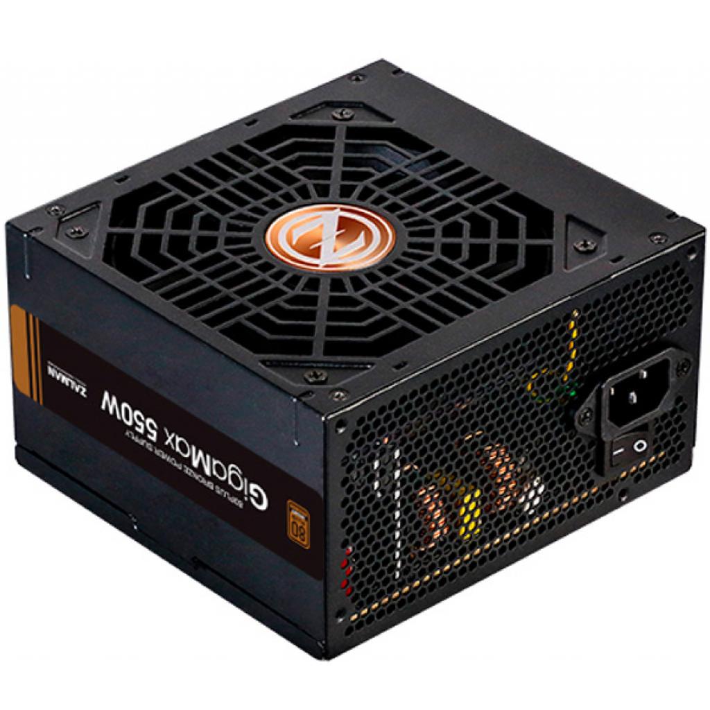 Zalman Блок живлення Gigamax (550W), 88%, 80+ Bronze, 120mm, 1xMB 24pin(20+4), 1xCPU 8pin(4+4), 3xMolex, 5xSATA, 2xPCIe 8pin(6+2)