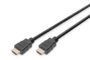 Кабель HDMI (AM/AM) DIGITUS High Speed ​​+ Ethernet 5м, позолоч.раз'еми, Black/Чорний (AK-330107-050-S)