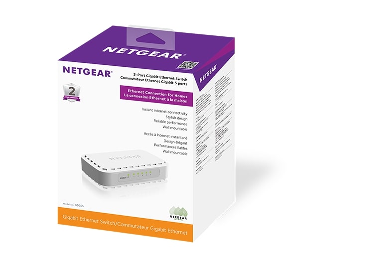 Коммутатор NETGEAR GS605 5xGE, неуправляемый