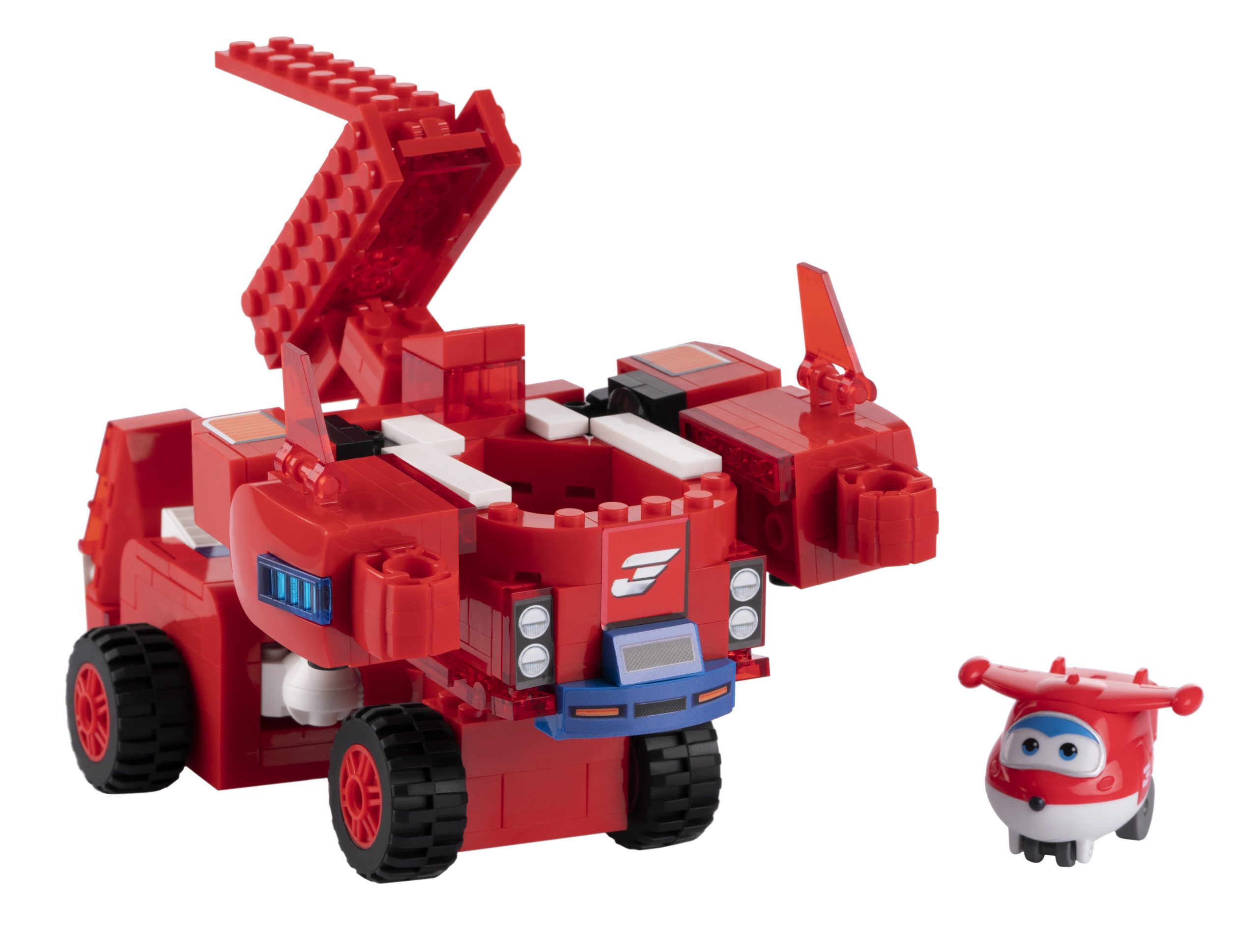 Конструктор-трансформер Super Wings Small Blocks 2-in-1 Buildable Transforming Vehicle Jett, Джетт