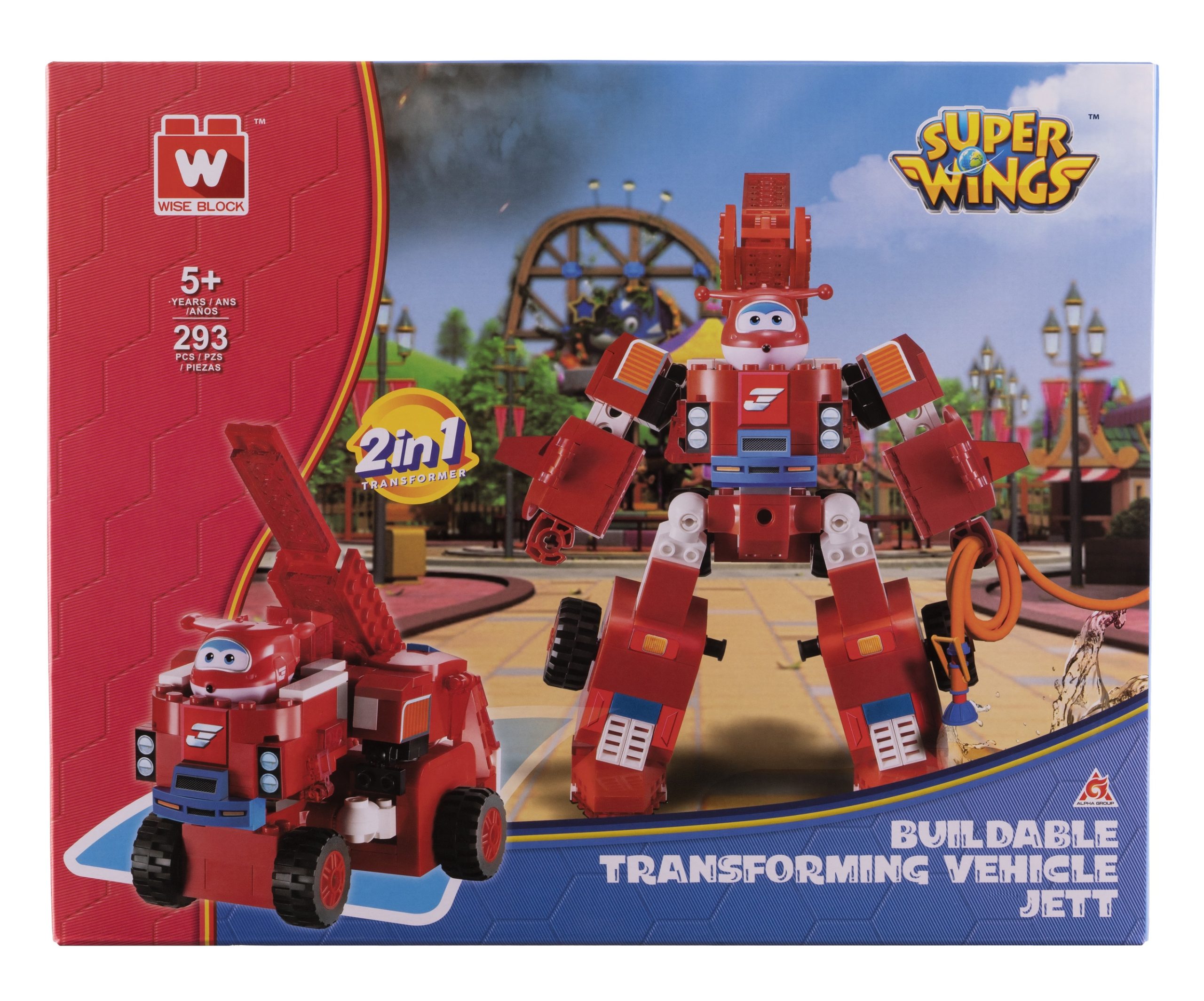 Конструктор-трансформер Super Wings Small Blocks 2-in-1 Buildable Transforming Vehicle Jett, Джетт