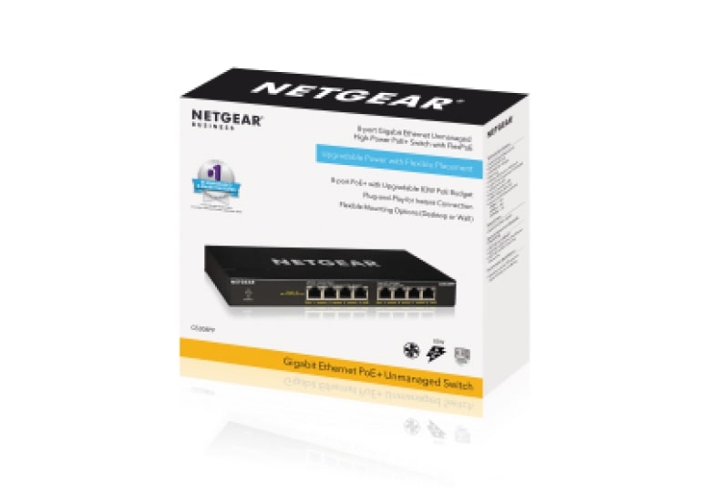 Коммутатор NETGEAR GS308PP 8xGE PoE+, неуправляемый