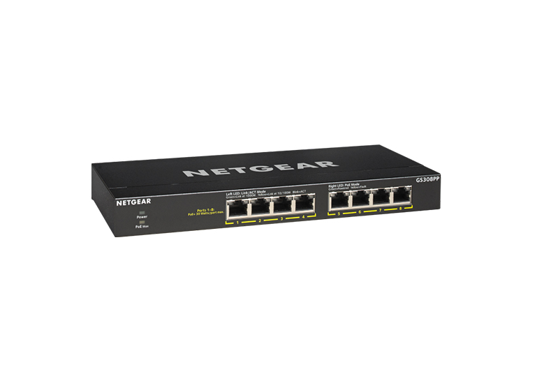 Комутатор NETGEAR GS308PP 8xGE PoE +, некерований