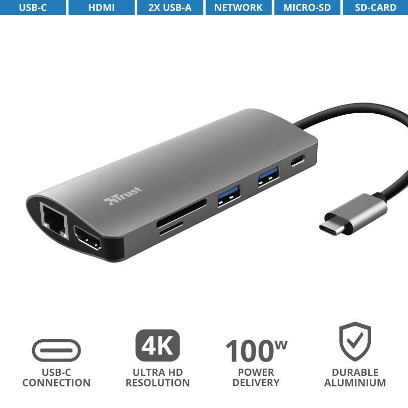 USB-хаб Trust Dalyx 7-IN-1 USB-C Aluminium (23775_TRUST)