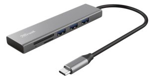 USB-хаб Trust Dalyx Fast 3 USB+Card Reader USB-C Aluminium (24191_TRUST)