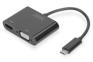 USB хаб DIGITUS USB 3.0 – HDMA+VGA Full HD, M/F, 0.15 m (DA-70858)