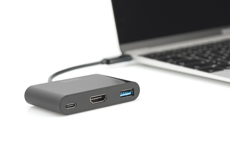 USB хаб DIGITUS USB-C – HDMA, 2xUSB (DA-70855)