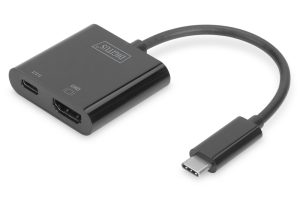 USB-хаб DIGITUS USB-C – HDMA+USB-C UHD 4K, M/F, 0.11 м (DA-70856)