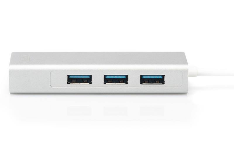 USB хаб DIGITUS DIGITUS USB-C – USB 3.0 3 Port Hub + Gigabit Ethernet (DA-70255)