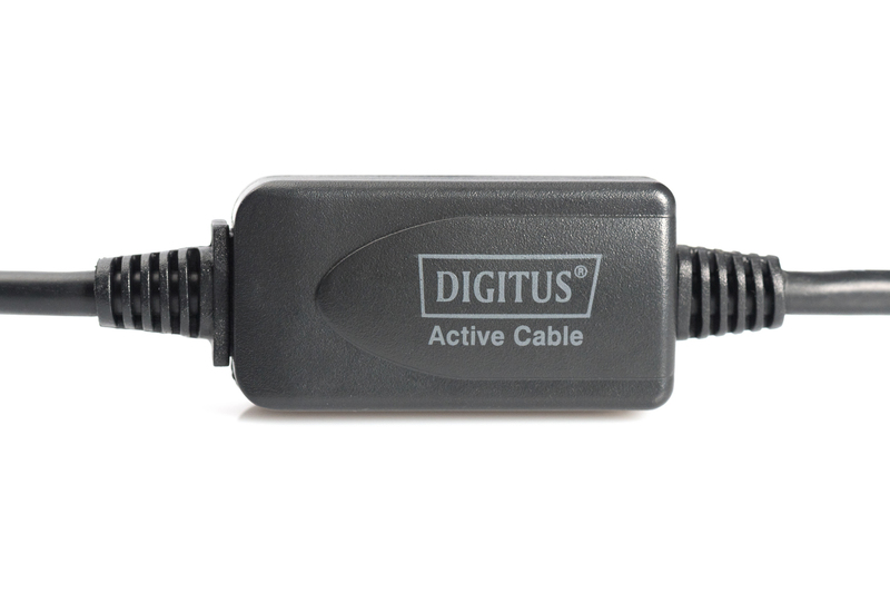 Подовжувач DIGITUS USB 2.0 Active Cable, A/M-A/F, 15м, чорний