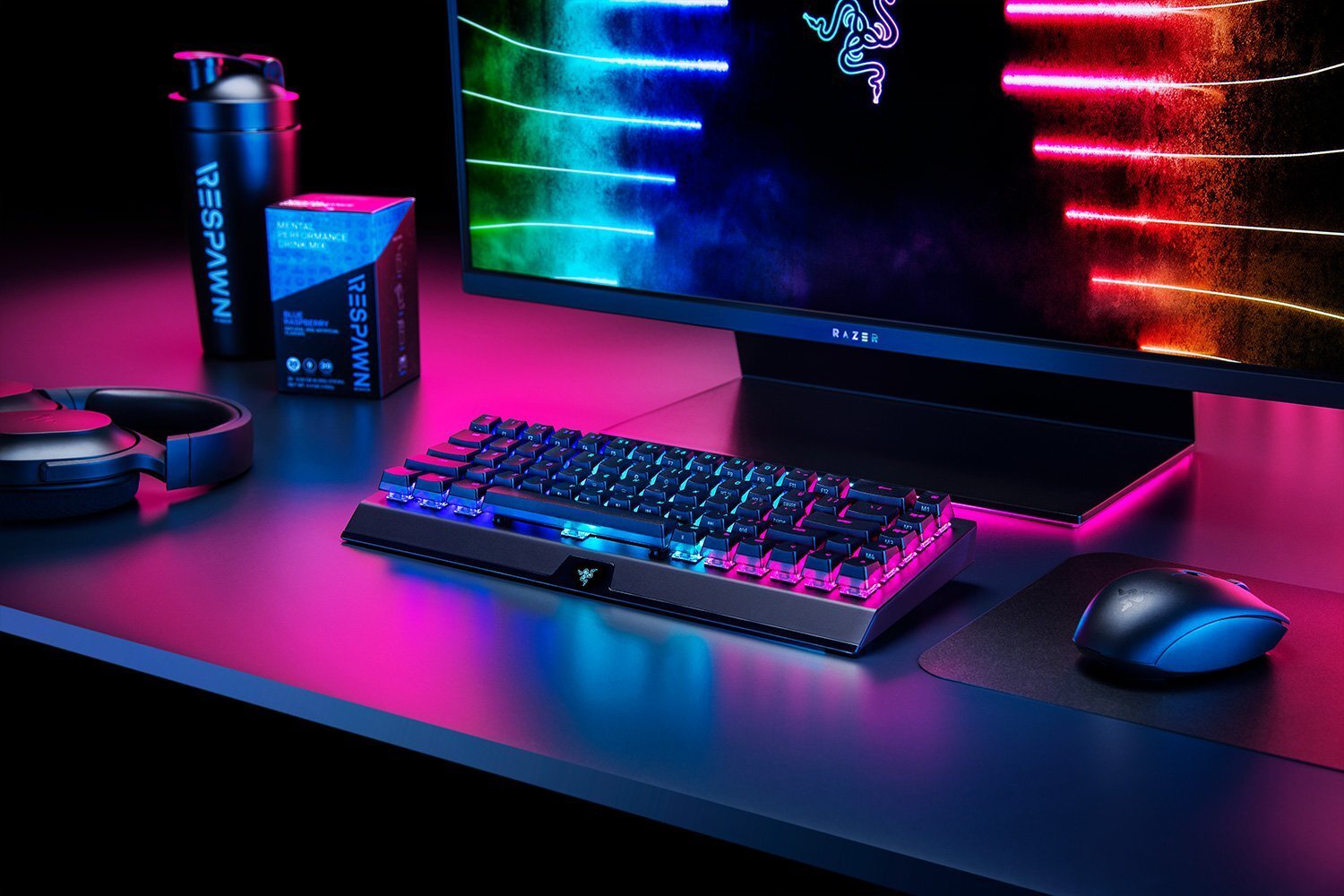 Игровая клавиатура Razer BlackWidow V3 Mini HyperSpeed Green Switch WL/BT/USB RU RGB, Black (RZ03-03891600-R3R1)