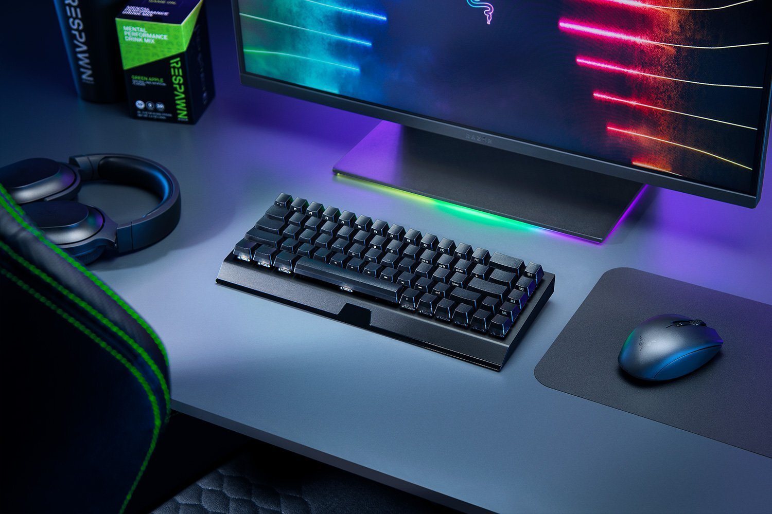 Ігрова клавіатура Razer BlackWidow V3 Mini HyperSpeed Green Switch WL/BT/USB RU RGB, Black (RZ03-03891600-R3R1)