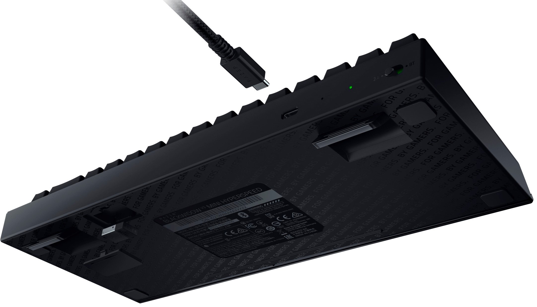 Ігрова клавіатура Razer BlackWidow V3 Mini HyperSpeed Green Switch WL/BT/USB RU RGB, Black (RZ03-03891600-R3R1)