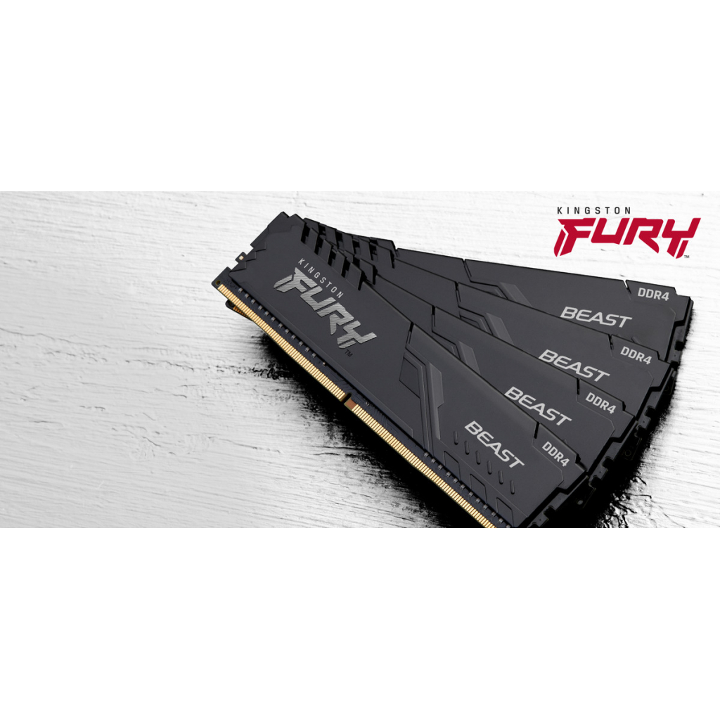 Пам'ять для ПК Kingston DDR4 3200 16GB KIT (8GBx2) FURY Beast Black (KF432C16BBK2/16)