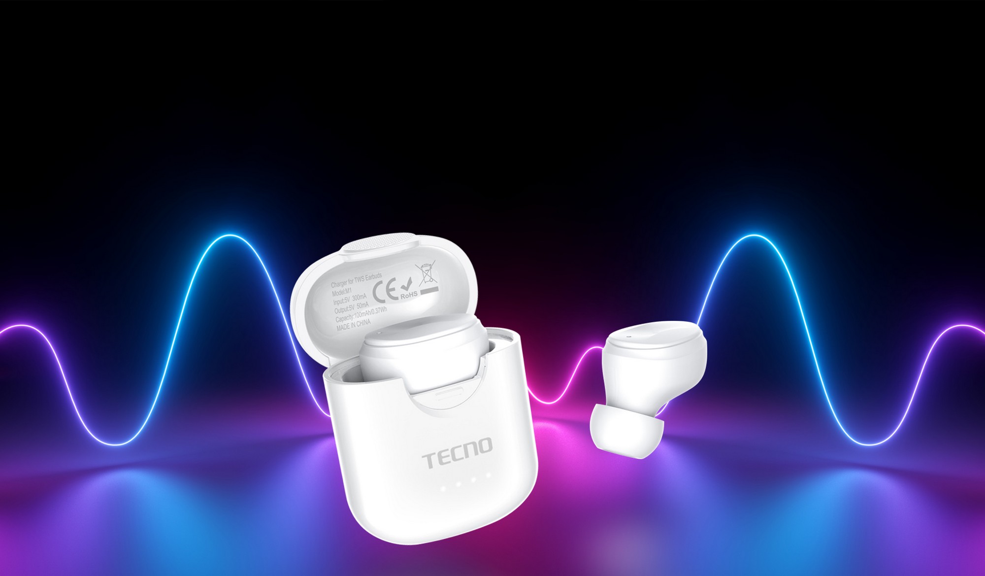 Моно Гарнітура TECNO Minipods M1 White (4895180759475)