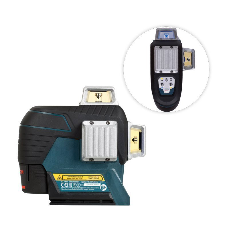 Нивелир лазерный Bosch GLL 3-80 C +LR7 +BM1, 12В, L-Boxx, 24м/120м, ±0,2 мм/м, IP 54