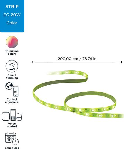 Стрічка світлодіодна розумна WiZ LED 2700-6500K 1600Лм 2 метри RGB Wi-Fi розумна