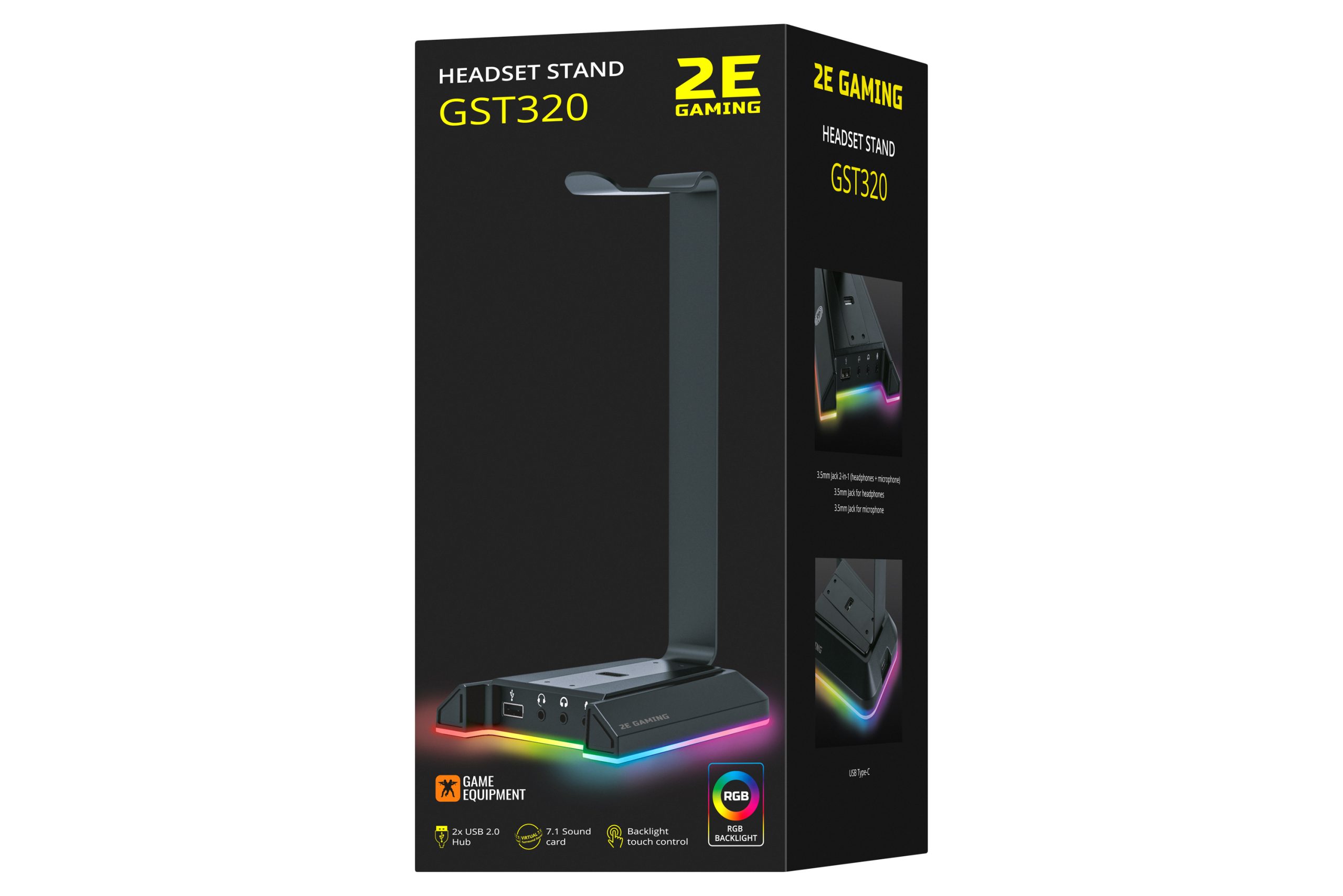 2E Gaming Підставка 3в1 для гарнітури GST320 RGB 7.1 USB Black