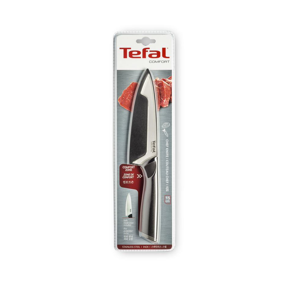 Ніж шеф-кухаря із чохлом Tefal Comfort 15 см (K2213144)