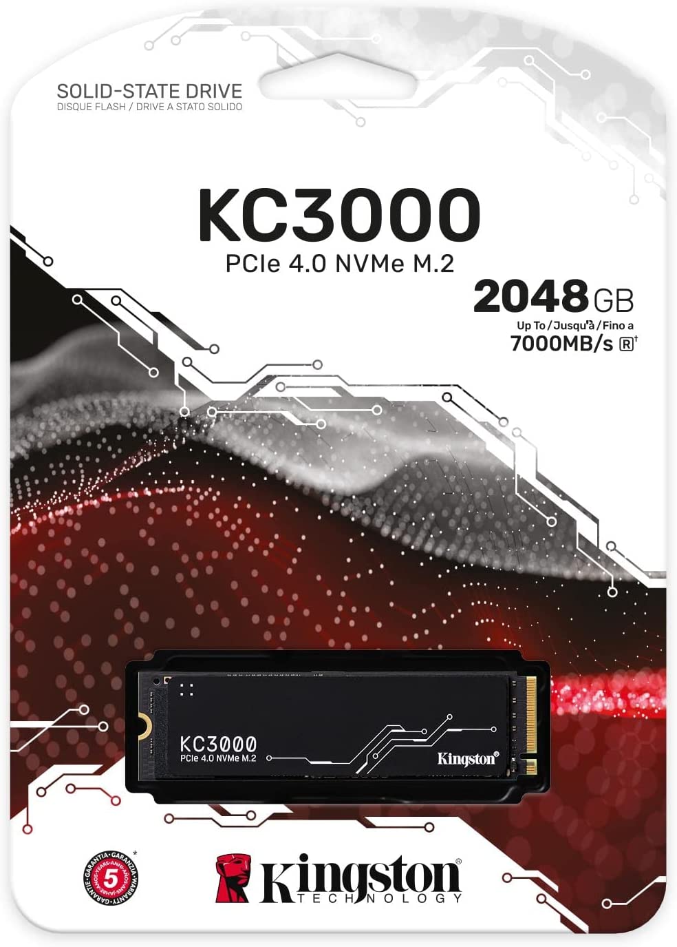 SSD накопичувач M.2 Kingston 2TB KC3000 NVMe PCIe 4.0 4x 2280 (SKC3000D/2048G)