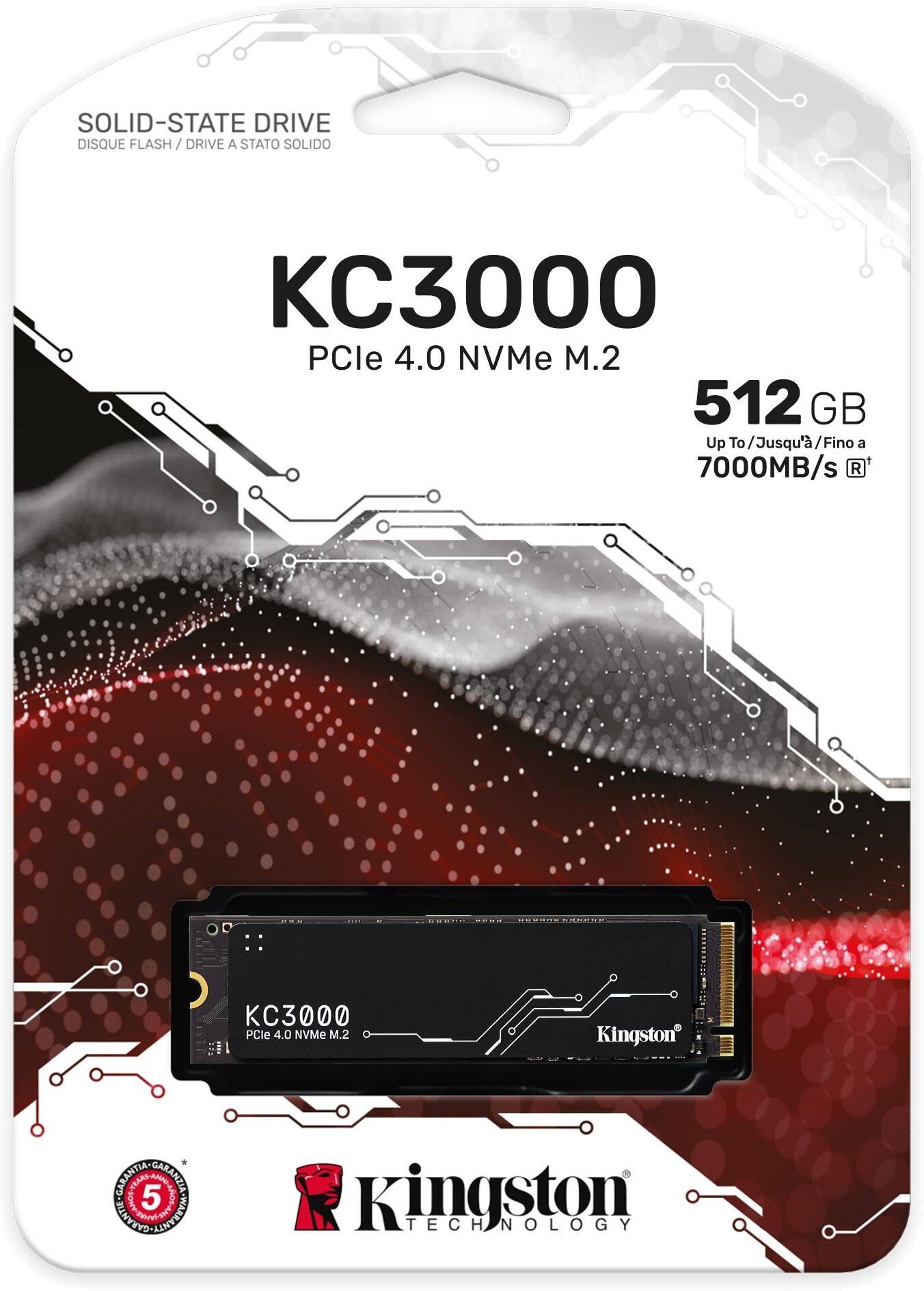 SSD накопичувач M.2 Kingston 512GB KC3000 NVMe PCIe 4.0 4x 2280 (SKC3000S/512G)