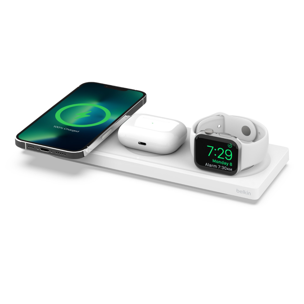 Зарядний пристрій бездротовий Belkin 3в1 MagSafe PRO iPhone/Watch/AirPods, білий