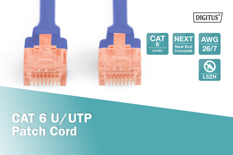 Патч-корд DIGITUS CAT 6 UTP 10м, AWG 26/7, Cu, LSZH, Blue (DK-1617-100/B)