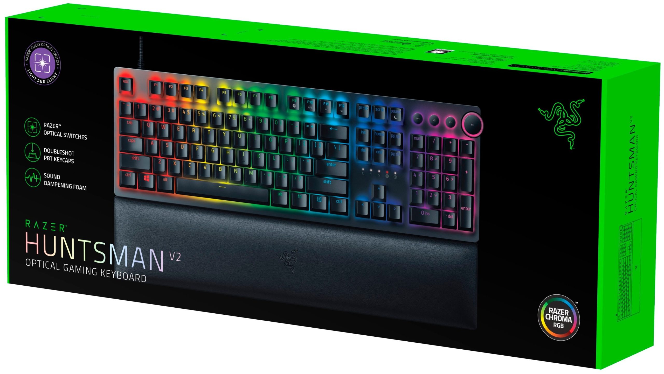 Ігрова клавіатура Razer Huntsman V2 Purple Switch RU Black (RZ03-03931300-R3R1)