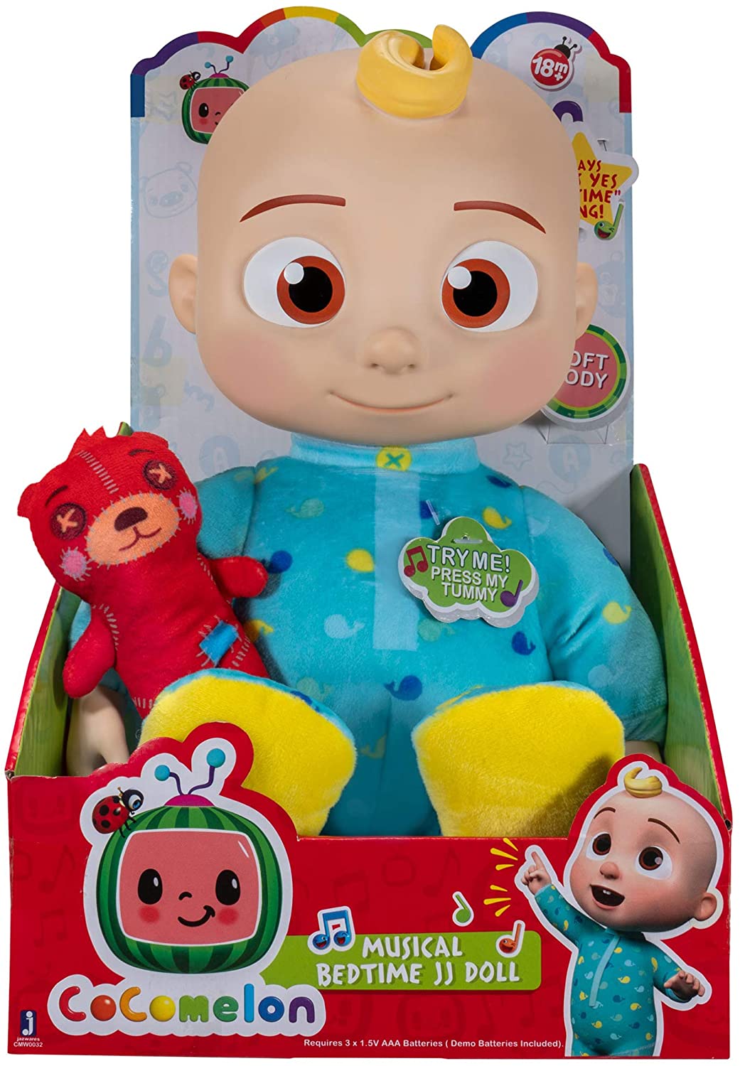 М`яка іграшка CoComelon Roto Plush Bedtime JJ Doll Джей Джей зі звуком