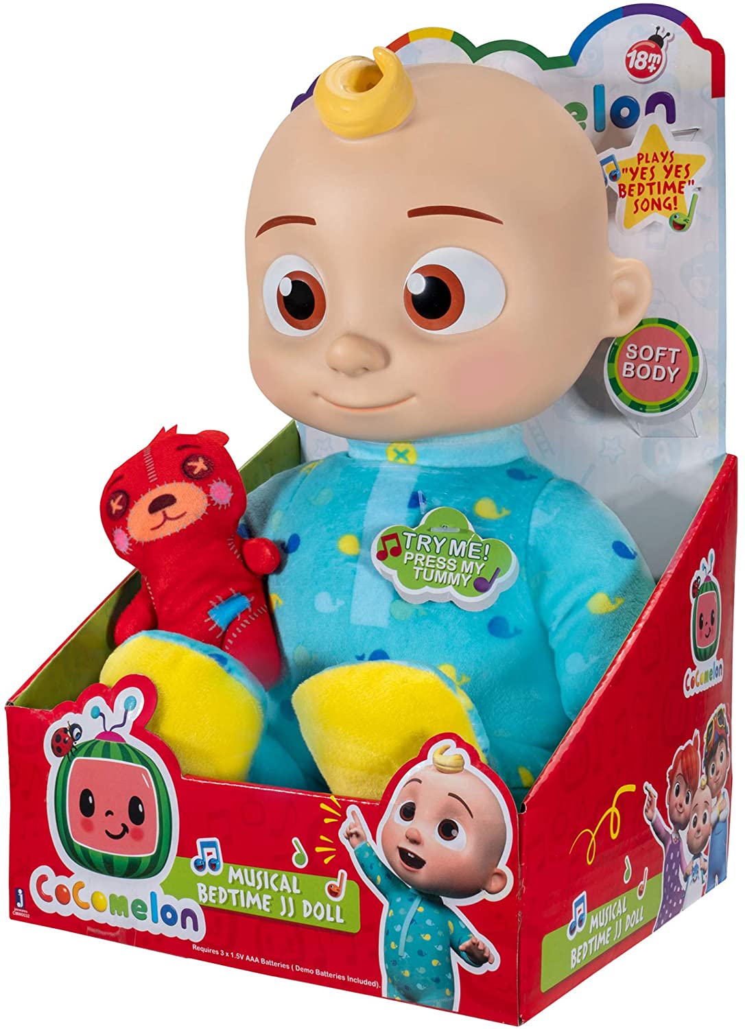 Мягкая игрушка CoComelon Roto Plush Bedtime JJ Doll Джей Джей со звуком