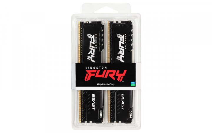 Память для ПК Kingston DDR4 3600 32GB KIT (16GBx2) Kingston Fury Beast (KF436C18BBK2/32)