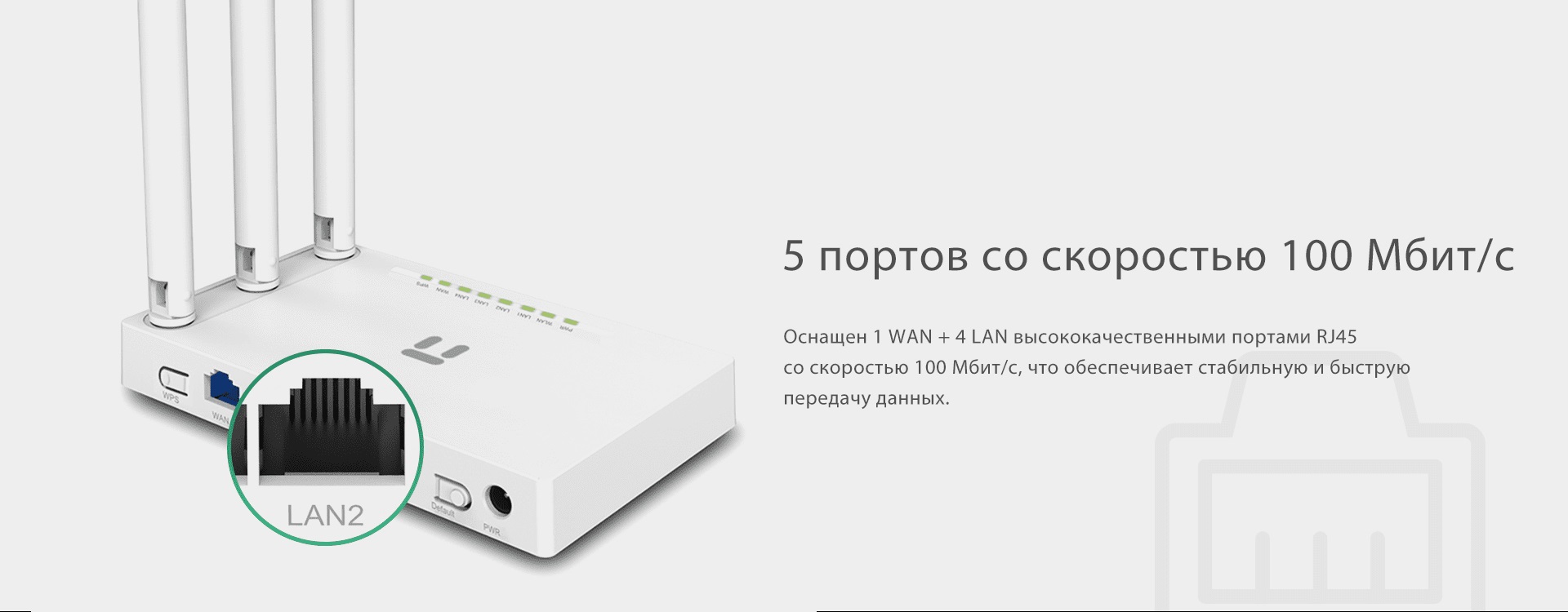 Маршрутизатор Netis WF2409E N300, 4xFE LAN, 1xFE WAN, 3x наружн. ант.