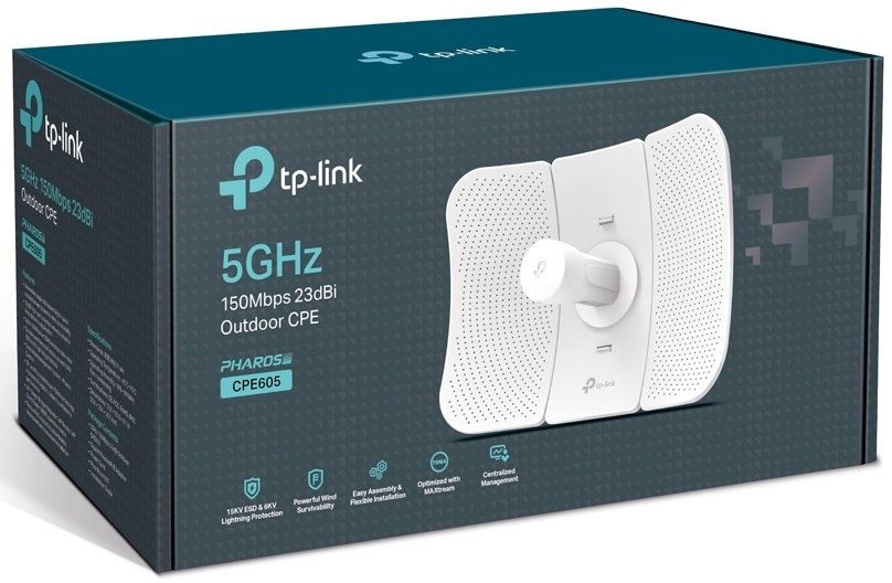 Точка доступу TP-LINK CPE605 N150 5ГГц 1xFE LAN, 23 дБі зовн. passive PoE