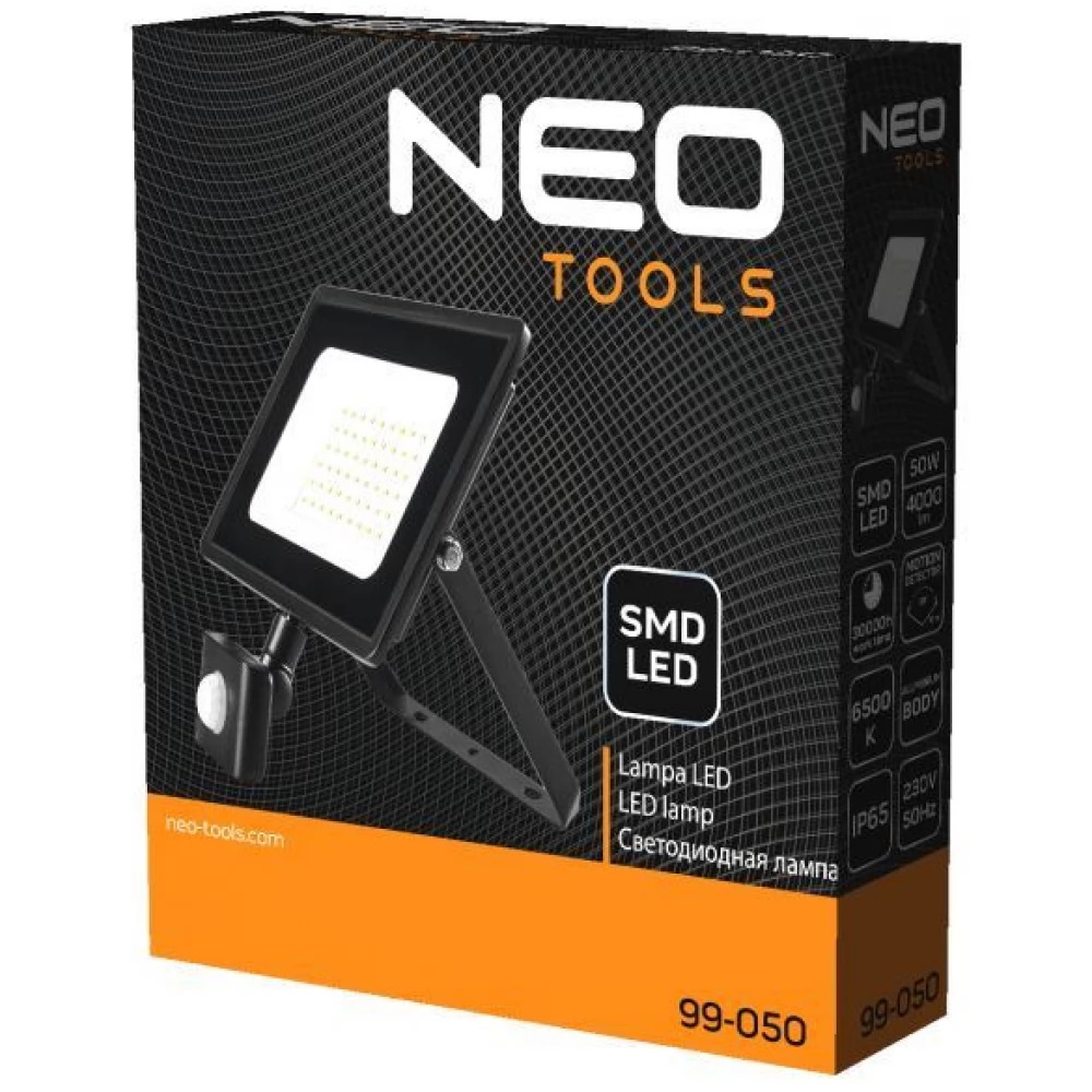 Прожектор Neo Tools, алюміній, 220 В, 50Вт, 4000 люмен, SMD LED, кабель 0.15 м без вилки, IP65 99-050