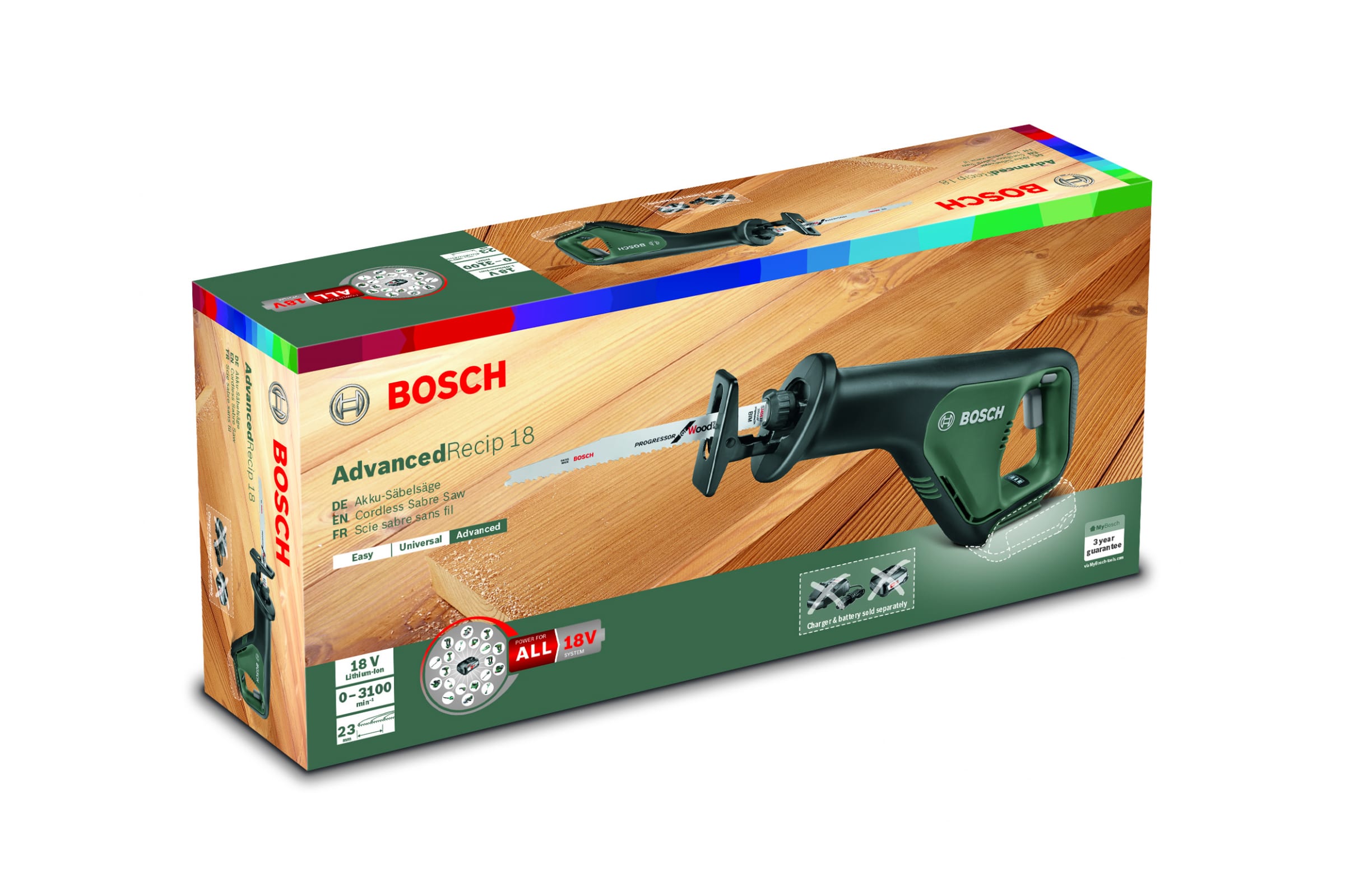 Пила сабельная Bosch Advanced Recip 18 Solo, без АКБ и ЗУ (0.603.3B2.400)