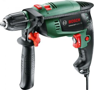 Дриль ударний Bosch UniversalImpact 700 X-line, 700Вт, ШЗП 13мм, 3000об•хв, 1.7кг, набір свердл і біт, кейс