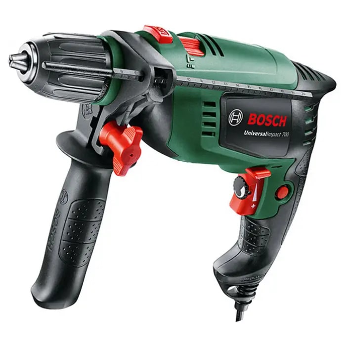 Дриль ударний Bosch UniversalImpact 700 X-line, 700Вт, ШЗП 13мм, 3000об•хв, 1.7кг, набір свердл і біт, кейс