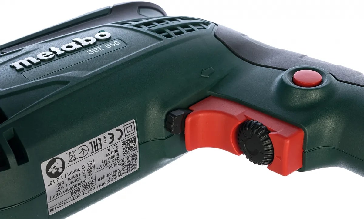 Дриль ударний Metabo SBE 650, 650Вт, ШЗП 13мм, 2800об•хв, 1.8кг