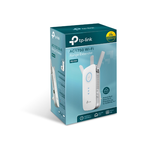 Розширювач покриття WiFi TP-LINK RE450 AC1750, 1хGE, MESH